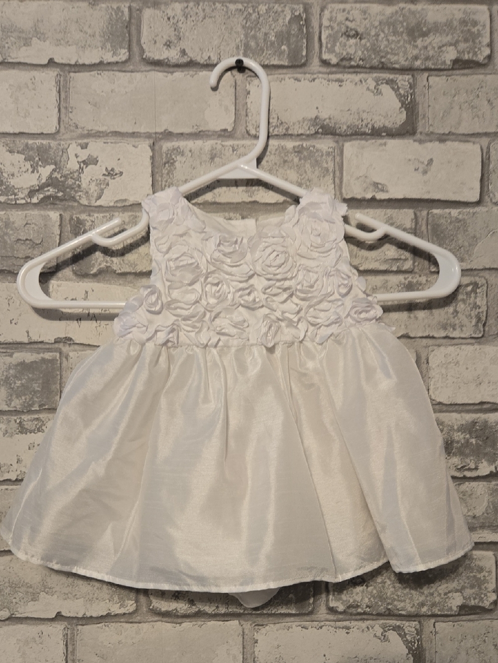 Place White Floral Rosette Baby Dress